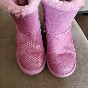 Little Girls UGG boots size 13. Purple leopard